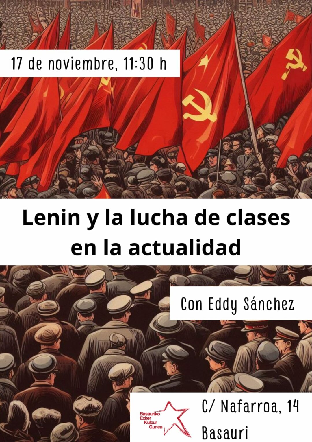 Póster para el acto del centenario de la muerte de Lenin.